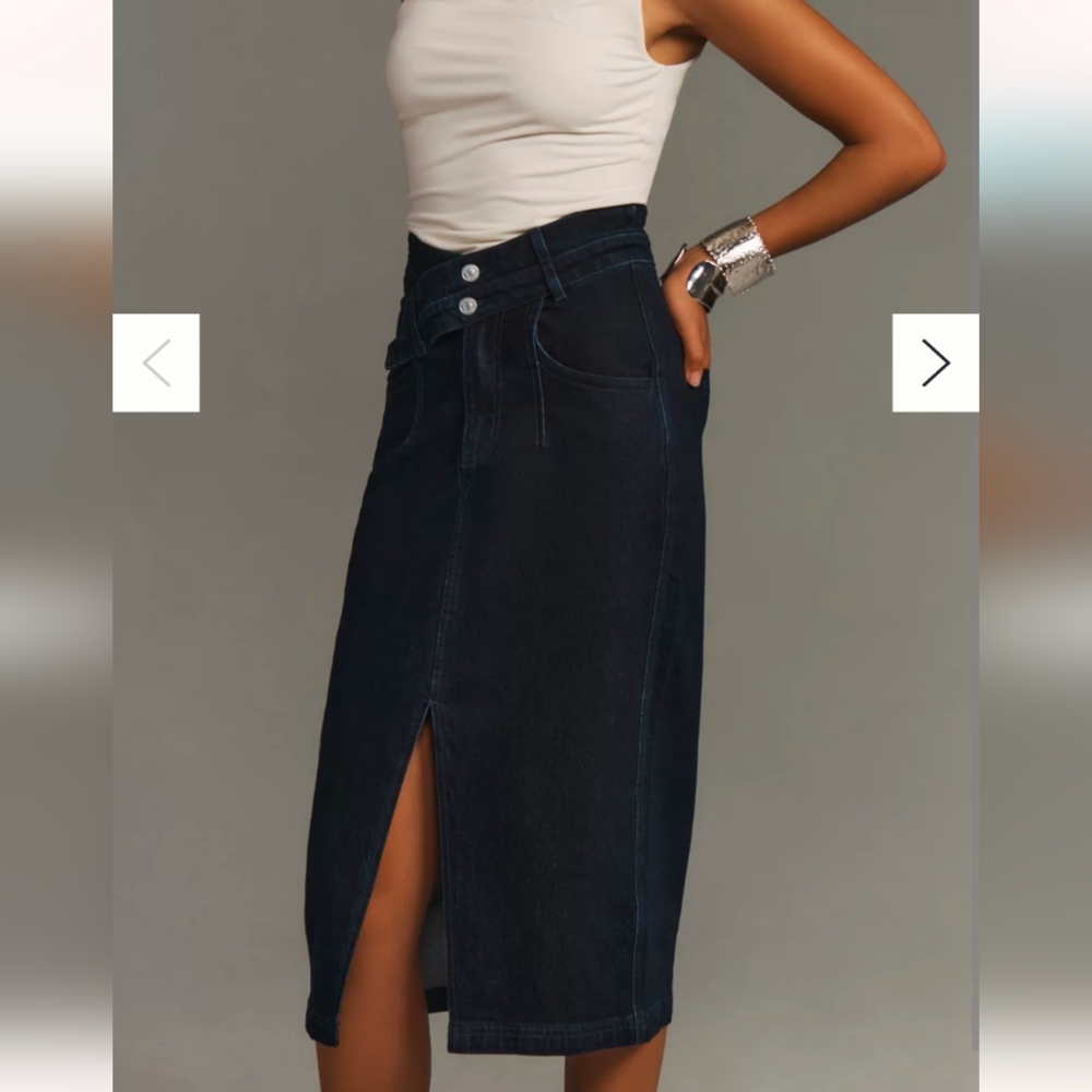 NWT {Pilcro} Anthropologie Plus Black Skirt‎ Size 26W